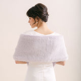 Lavender faux fur short bridal wrap - Liberty in Love