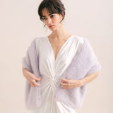 Lavender faux fur short bridal wrap - Liberty in Love