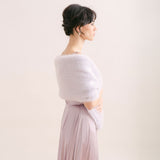 Lavender faux fur short bridal wrap - Liberty in Love