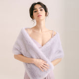 Lavender faux fur short bridal wrap - Liberty in Love