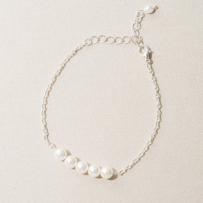 Freshwater pearl chain bracelet (silver) - Liberty in Love