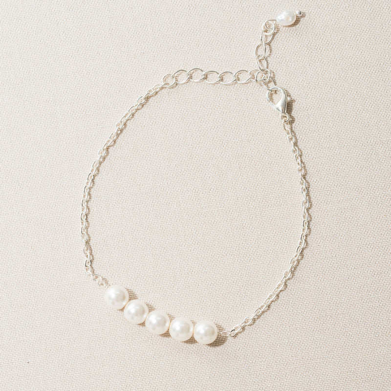 Freshwater pearl chain bracelet (silver) - Liberty in Love