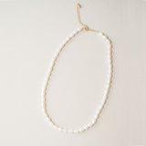 Freshwater rice pearl necklace (gold) - Liberty in Love
