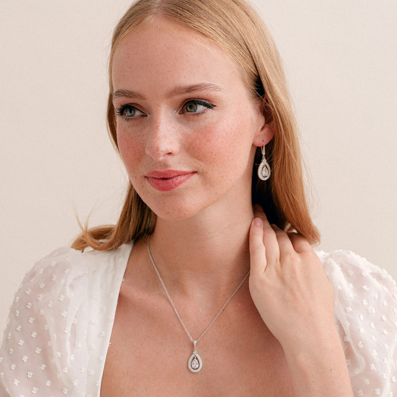 Lilibeth teardrop CZ pendant (silver) - Liberty in Love