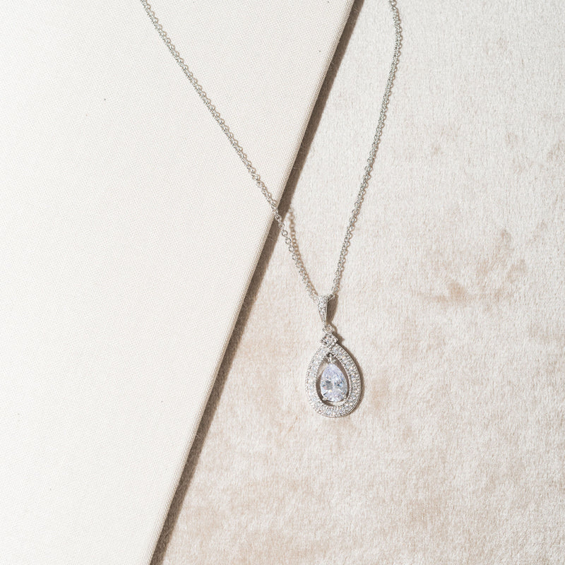 Lilibeth teardrop CZ pendant (silver) - Liberty in Love