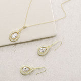 Lilibeth teardrop CZ pendant (gold) - Liberty in Love