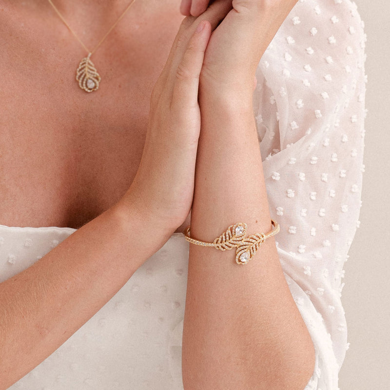 Long island gold feather bracelet - Liberty in Love