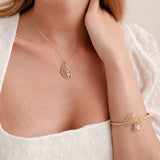 Long island gold feather pendant - Liberty in Love