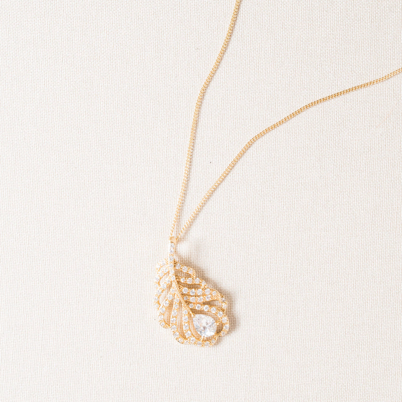 Long island gold feather pendant - Liberty in Love