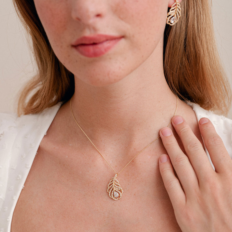 Long island three-piece bridal jewellery set (gold) - Liberty in Love