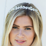Lucretia crystal leaf enamelled bridal band - Liberty in Love