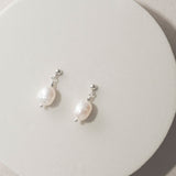 Mini pearl drop stud earrings (silver) - Liberty in Love