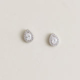 Noemi II zirconia teardrop stud earrings (silver) - Liberty in Love