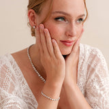 Manhattan pear cubic zirconia bridal stud earrings - Liberty in Love