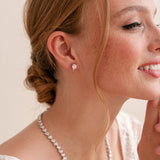 Manhattan pear cubic zirconia bridal stud earrings - Liberty in Love