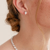 Manhattan pear cubic zirconia bridal stud earrings - Liberty in Love
