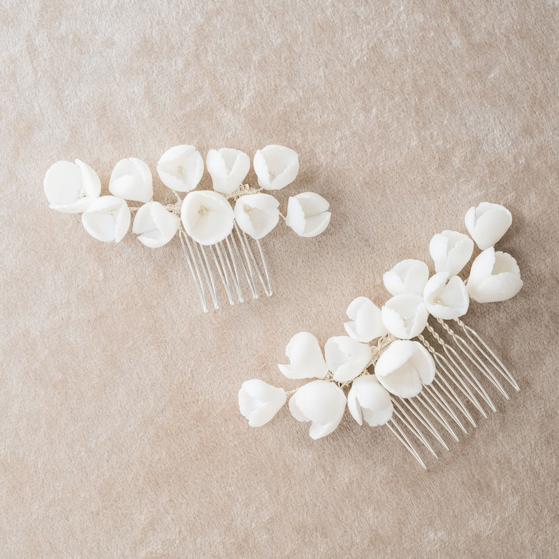 Marguerite III clay flower hair comb - Liberty in Love