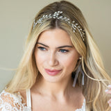 Midnight mist crystal leaves hair vine - Liberty in Love