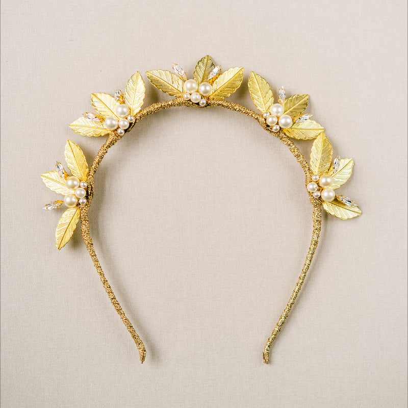Midsummer gold leaf pearl crown - Liberty in Love