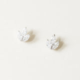 Mimi clustered crystal bridal stud earrings (silver) - Liberty in Love
