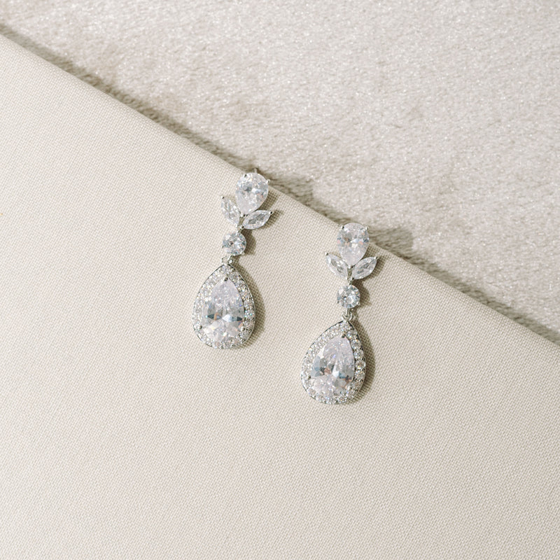 Mira crystal floral teardrop earrings - Liberty in Love