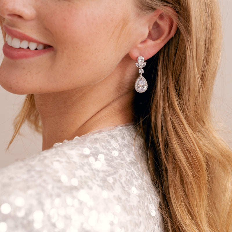Mira crystal floral teardrop earrings - Liberty in Love