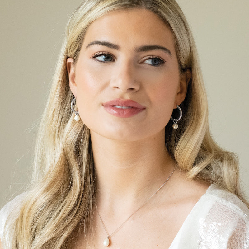 Newark statement hoop pearl drop earrings - Liberty in Love