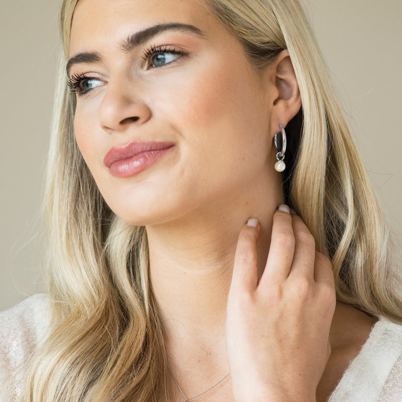 Newark statement hoop pearl drop earrings - Liberty in Love