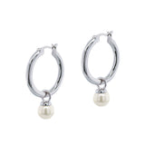 Newark statement hoop pearl drop earrings - Liberty in Love