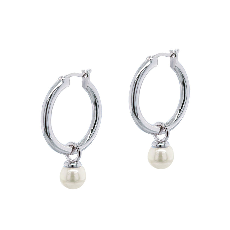 Newark statement hoop pearl drop earrings - Liberty in Love