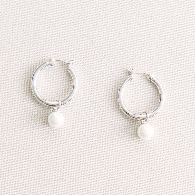 Newark statement hoop pearl drop earrings - Liberty in Love