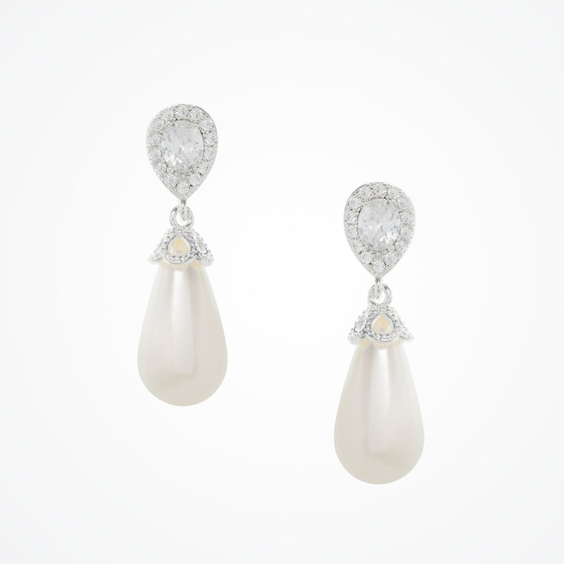 Noemi I teardrop pearl earrings (silver) - Liberty in Love