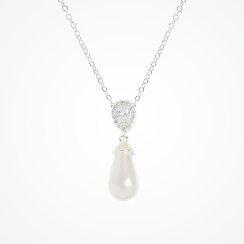 Noemi I teardrop pearl necklace (silver) - Liberty in Love