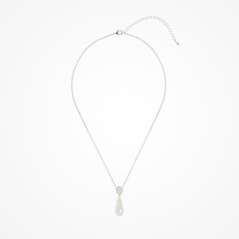 Noemi I teardrop pearl necklace (silver) - Liberty in Love
