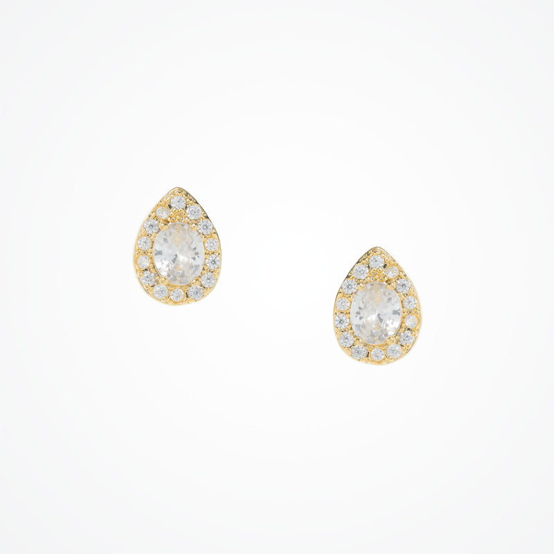 Noemi II zirconia teardrop stud earrings (gold) - Liberty in Love