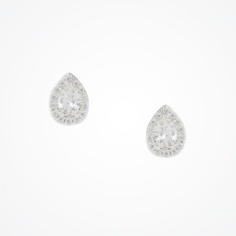 Noemi II zirconia teardrop stud earrings (silver) - Liberty in Love