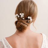 Porcelain flower hair pins (gold) - Liberty in Love