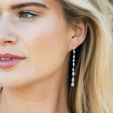 Paris long drop crystal earrings - Liberty in Love