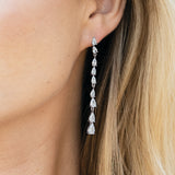 Paris long drop crystal earrings - Liberty in Love