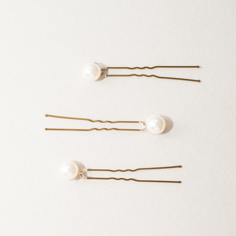 Pearl hair pins (silver) - Liberty in Love