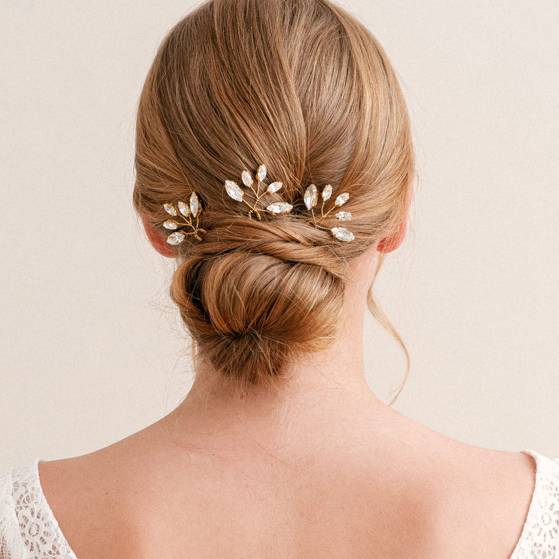 Penelope crystal hair pins (gold) - Liberty in Love