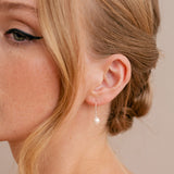 Poetry simple pearl hoop earrings (gold) - Liberty in Love