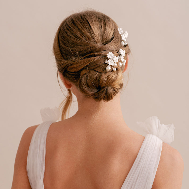 Porcelain flower hair pins - Liberty in Love