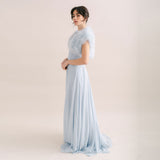 Powder blue feather bridal bolero - Liberty in Love