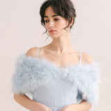 Powder blue feather bridal stole - Liberty in Love