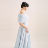Powder blue feather bridal stole - Liberty in Love