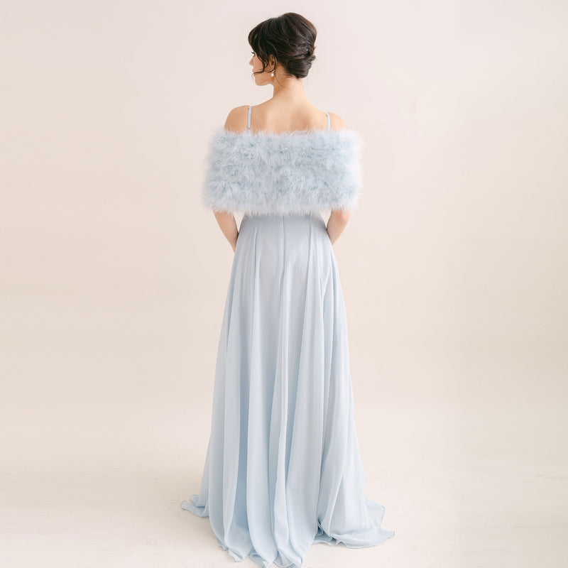 Powder blue feather bridal stole - Liberty in Love