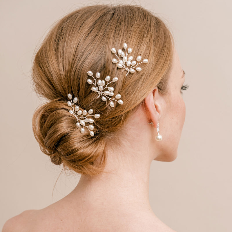 Rice pearl hair pins (set of 3) - Liberty in Love
