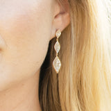 Rochelle pave triple drop earrings (gold) - Liberty in Love