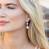 Rochelle necklace and earrings bridal jewellery set (silver) - Liberty in Love